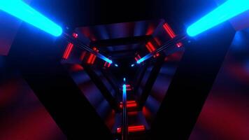 vermelho e azul nave estelar motor energia túnel fundo vj ciclo dentro 4k video