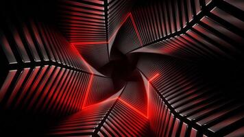vermelho e branco néon Estrela espiral túnel fundo vj ciclo dentro 4k video