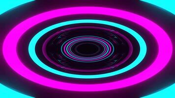 Rosa e ciano pulsante elipse espelho túnel fundo vj ciclo dentro 4k video