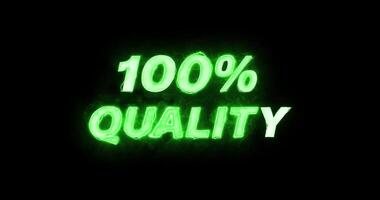 100 Percent Quality Neon Cyberpunk Text Animation video