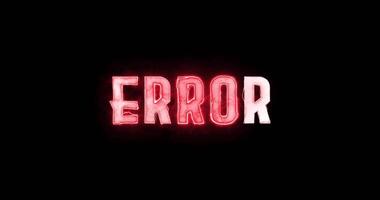Error Red Neon Cyberpunk Text Animation video