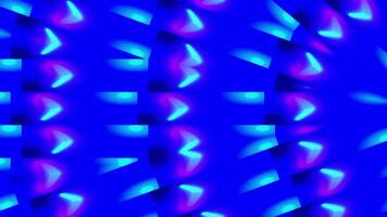 dynamisk neon blå och magenta lysande pil mönster kalejdoskop abstrakt bakgrund slinga, abstrakt blå magenta mönster lysande sci-fi former, futuristiska energi strömma psychedelic blå abstrakt design, video