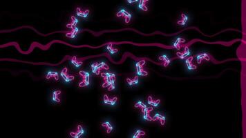 Dynamic Neon Gaming Controllers Floating on Abstract Wavy Pink Background Loop,Scattered Neon Game Controllers Gaming E-sports Background,Luminous Gamepads Cyberpunk Gaming Theme Retro Wave video