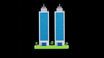3D Animation of Tall Skyscraper Towers video