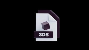 3D Animation of 3DS File 3D Icon. File Format Concept video