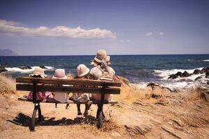 Family enjoys a sunny day at the beach, making memories together photo
