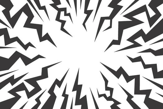 cómic antecedentes con truenos. dibujos animados relámpagos y tornillos radial modelo. Estallar con parpadea energía marco. resumen ligero explosión efecto. manga velocidad líneas bg vector