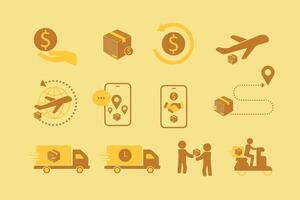 Transport Icon Set Search Symbol Outline, Parcel Delivery Icon Set, Courier Service, Order Tracking, Box, Parcel Protection,You Can Easily Change Color. vector