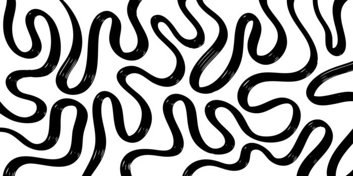 resumen modelo presentando atrevido, negro ondulado líneas en un limpiar blanco antecedentes. esta minimalista diseño es Perfecto para antecedentes, fondos de pantalla, textiles, embalaje, y moderno gráfico diseño proyectos vector