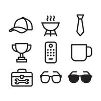 Collection of fathers day icons isolated on white background vector