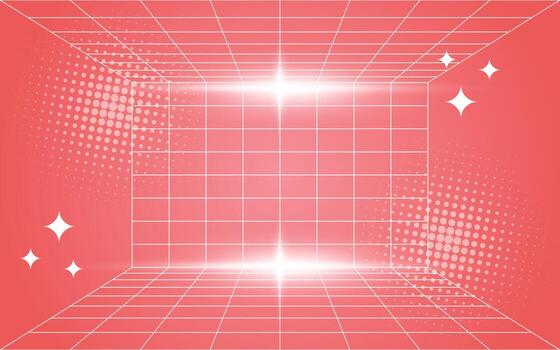 rojo resumen cuadrícula con brillante elementos vector