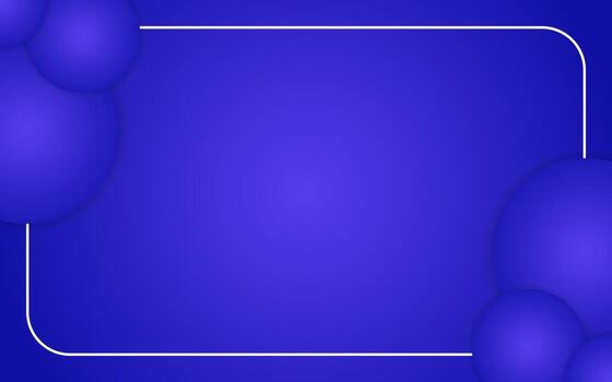 Blue abstract frame with floating spheres vector