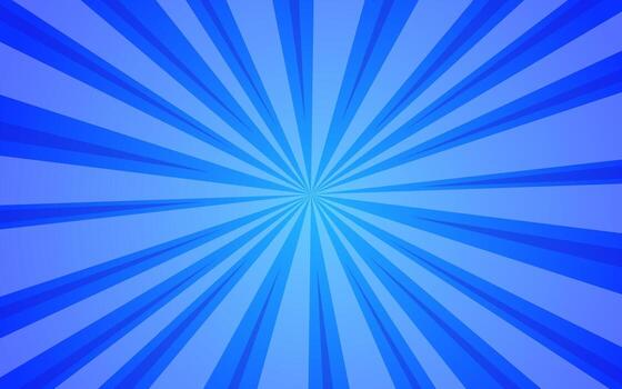 Blue radial burst background with dynamic lines from center. Ideal for energetic and vibrant visual themes vector