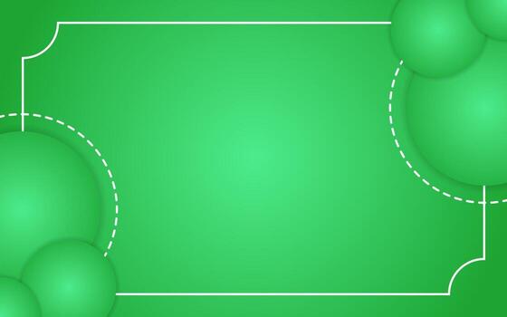 Green abstract frame adorned with soft spheres vector