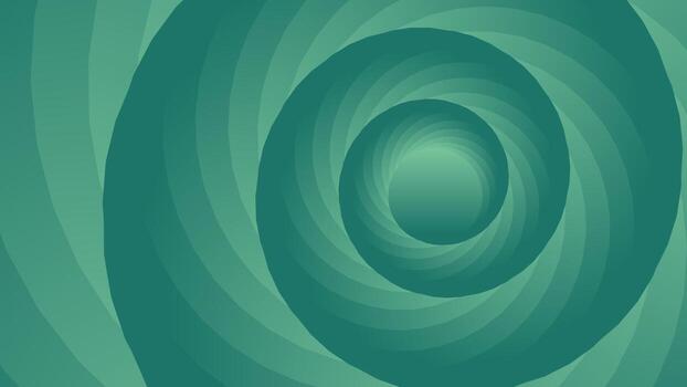 Abstract background featuring a smooth, swirling green tunnel. The design uses layered concentric shapes to create a deep optical illusion, drawing the eye to a soft, glowing center vector