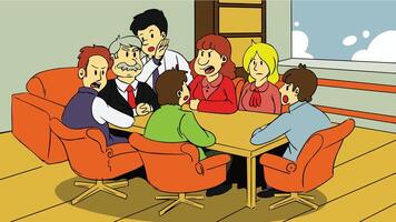Group of people in a meeting vector