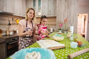 Baking memories in a cozy kitchen with a joyful child photo