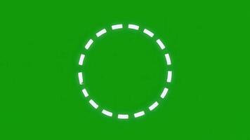 Animated White Dotted Circle on Green Screen video