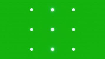 Nine White Dots on Green Background Animation video