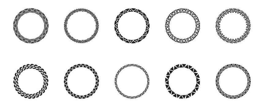 abstract circle frame set, ornament Borders and Frames, Frames for Juneteenth, black history month, africa pattern with space for text. vector