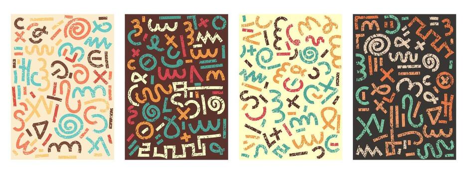 Memphis geometric seamless pattern. Multicolor abstract background in retro 80s, 90s style with various shapes vector