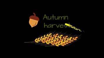 Animated Autumn Title with text Autumn Harvest on alpha channel, has In and Out animation video