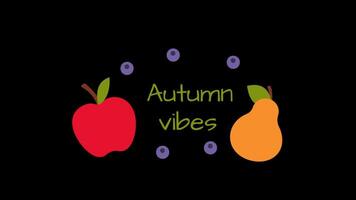 Animated Autumn Title with text Autumn Vibes on alpha channel, has In and Out animation video