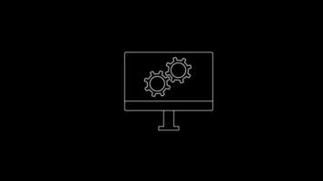 Gears cog on a desktop screen. video