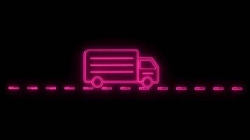 Free Shipping delivery truck icon, Free shipping service icon animation. 4k video
