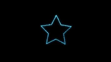 Star shape .Abstract hot bright particle star video