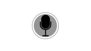 Voice recording podcast mic microphone button icon animation. audio microphone icon animation 4k. video