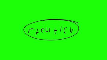 cash flow word handwritten with circle marking on green screen video