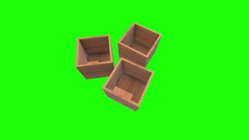 3d wooden boxes video