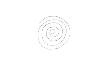 black spiral on white background animation video