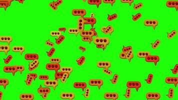 many speech bubbles on a green background video