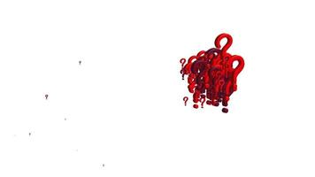 red question marks animation on white background video