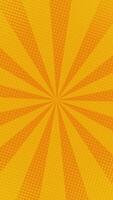 Animation comic vertical background of sunlight and halftone with orange color. Loop motion design. Suitable for comics, prints, posters, etc. video