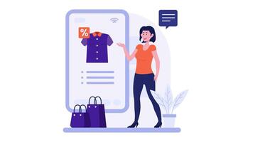 Online Shopping 2D Animation, Mobile Payment and E-Commerce Illustration for Digital Retail in 4K video