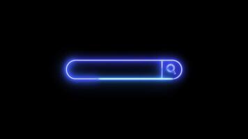 Search bar colorful neon lights animation to promote advertising next business concept video