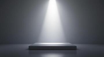 An empty stage with a spotlight shining on it photo