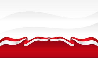Indonesian Flag Border Illustration with Wave Design vector