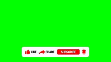 High Resolution 4K Graphic Showing Like Subscribe Notification with Chroma Key Green Screen Background video