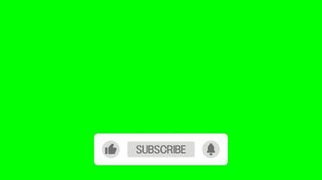 Like and Subscribe Notification Animation in 4K with Cursor Clicking Buttons on Green Screen Chroma Key video