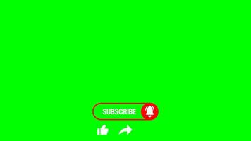 4K Motion Graphic of Like Subscribe Notification Comment Buttons with Cursor Click for Channel Engagement on Green Screen Chroma Key video