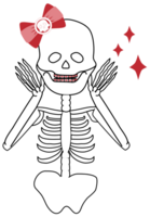 cute Halloween cartoon lady skeleton png