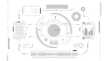 animerad gränssnitt med hud och infographic element för data bearbetning video