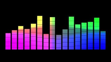 Colorful Rainbow Audio Equalizer Animation on Black Background video