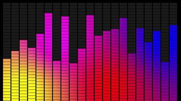Colorful Audio Spectrum Equalizer Bars Animation on Black Background video
