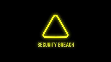 seguridad incumplimiento advertencia resplandor parpadeo, digital datos seguridad amenaza notificación video