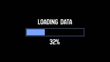 Loading Data Progress Bar Animation Percent on Black Background video